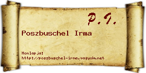 Poszbuschel Irma névjegykártya